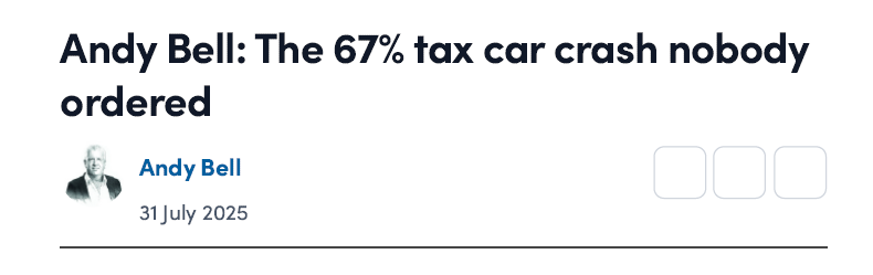 Andy Bell The 67% tax car crash nobody ordered